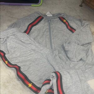 Gray Kids Track Jacket and Pants Set designer inspired